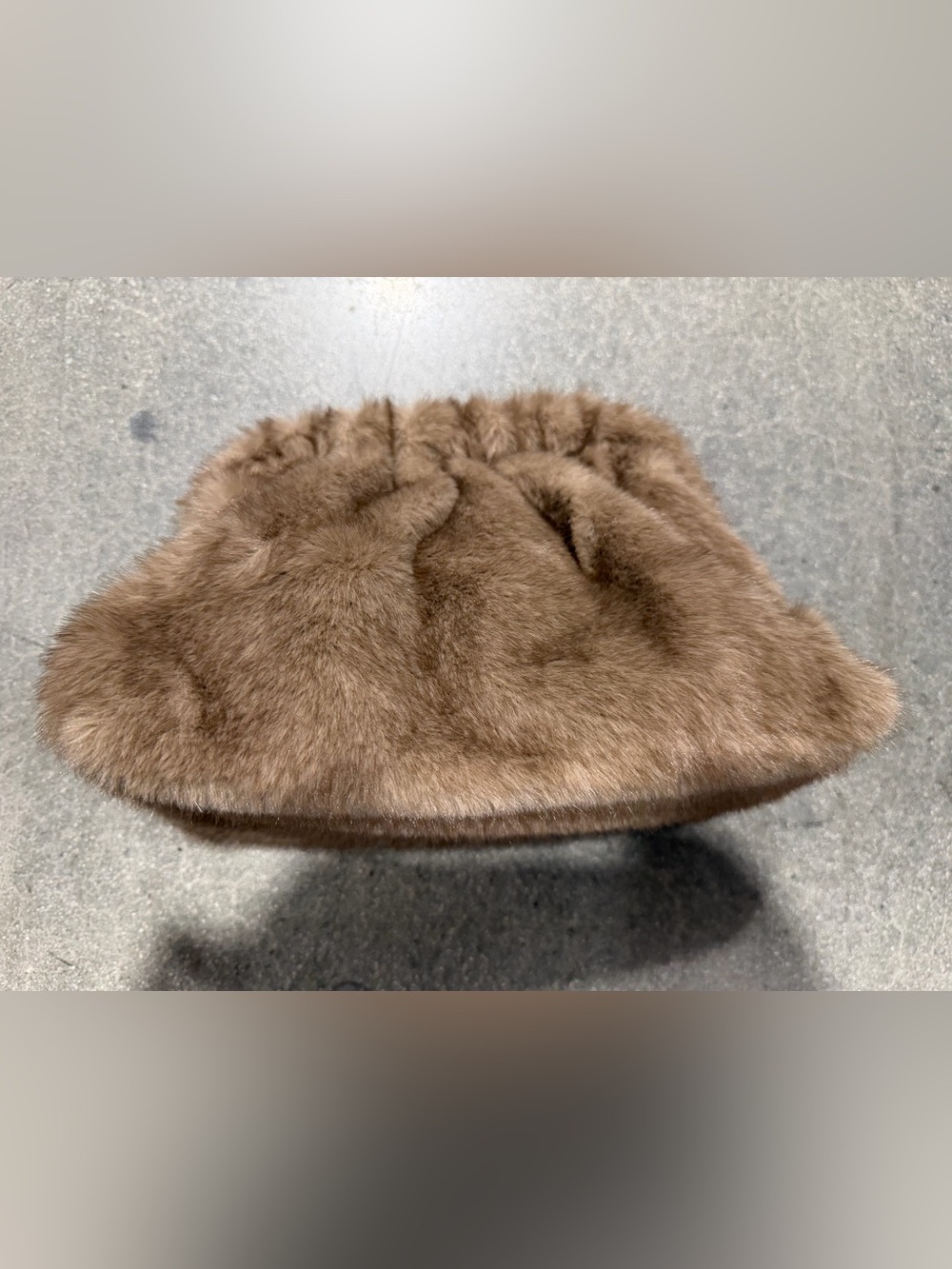 Lux Faux Fur Clutch Bag in TAUPE